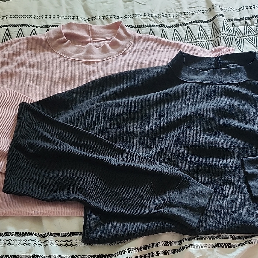 PINK Victoria's Secret Pink and Black Cowl & Turtleneck Sweaters